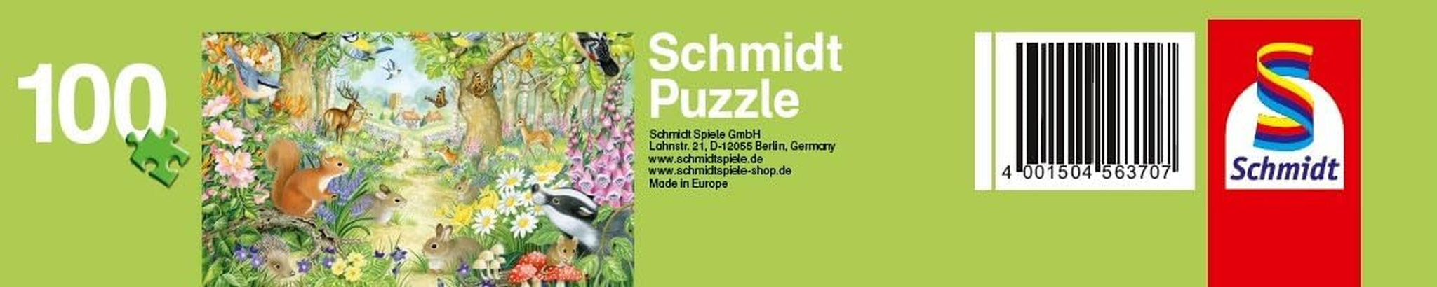 Schmidt Spiele 56370 Djur i skogen, pussel för barn, 100 bitar Puzzle Naty Shop