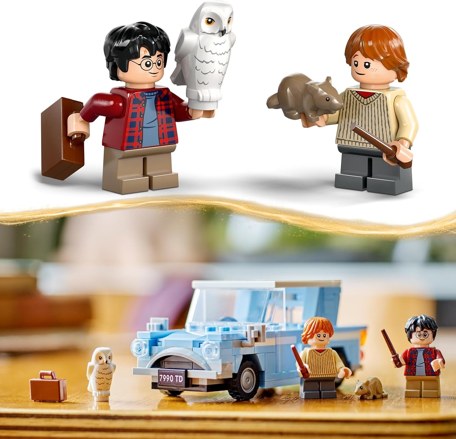 LEGO Harry Potter Flying Ford England Byggleksaksbil för barn Present för pojkar, flickor och alla fans från 7 år Set med 2 minifigurer inklusive Ron Weasley Rollspel 76424 Byggset Besuche den LEGO-Store