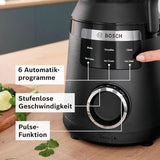 Highspeed-Standmixer Vitapower Serie 6 MMBD665B1, 45 000 U/Min, 6 Program Inkl Heiße Suppe & Reinigung, 2 L Mixbehälter, Stopfer, Spülmaschinenfeste Teile, Made in Europe, 1800W, Schwarz Kitchen Naty Shop