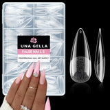 Ballerina Gel Nail Tips 216st 12 Storlekar Soft Gel Nail Tips Heltäckande Nail Extension Set Semi Matt DIY Home Art