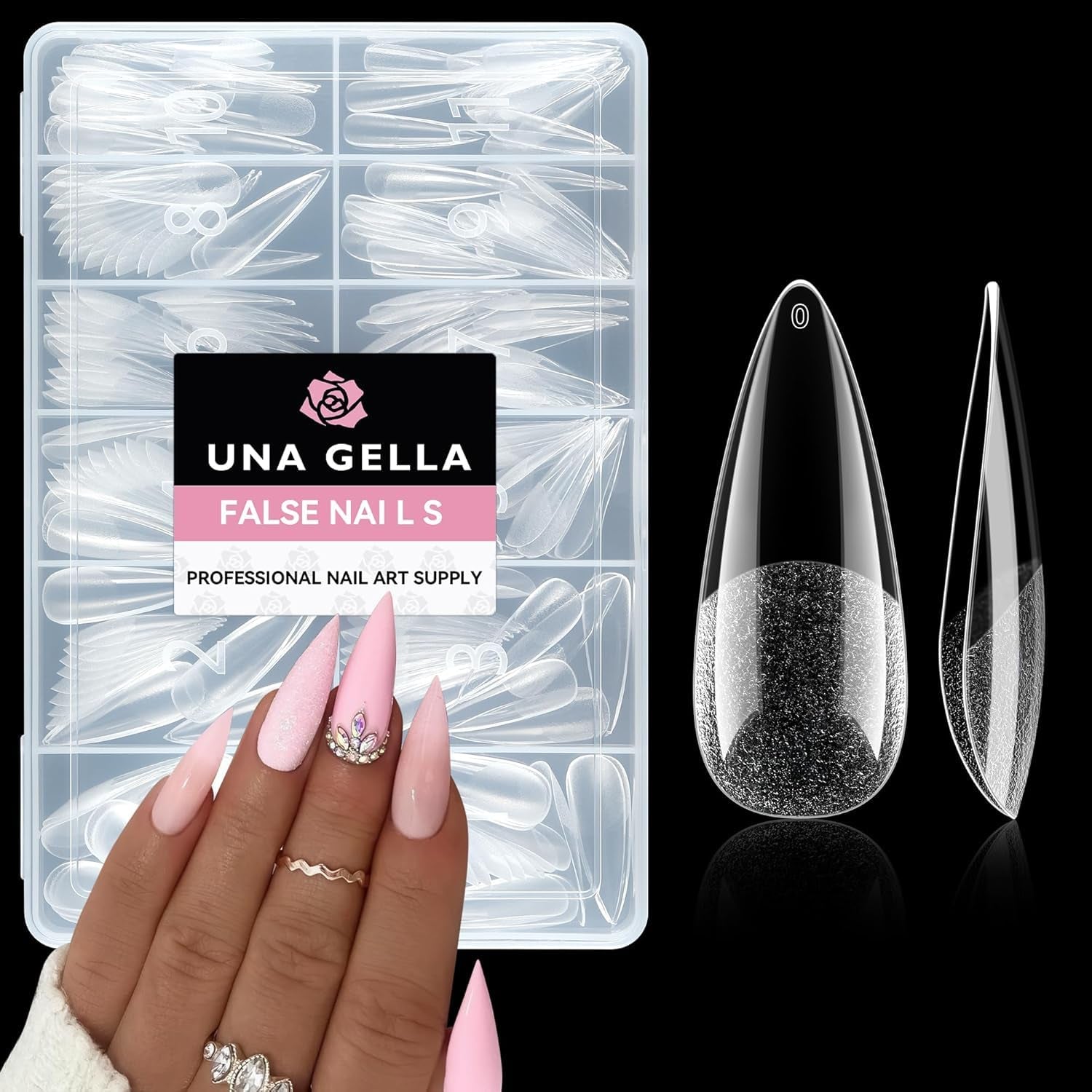 Ballerina Gel Nail Tips 216st 12 Storlekar Soft Gel Nail Tips Heltäckande Nail Extension Set Semi Matt DIY Home Art