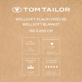 TOM TAILOR Wellsoft Filt, 150X200 Cm, 100% Polyester/ Wellsoft, broderad med logotyp, WELLSOFT BLANKET Orange (Warm Coral) Filtar och täcken Naty Shop