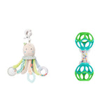 Fehn Octopus Activity Toy - Baby Motor Skill Leksak för barnvagnar och ljusa starter, Oball, Rattle Toy med gripbollar för promenader, Interactive Baby Toy Bebe Toys Naty Shop Octopus Toy Pack