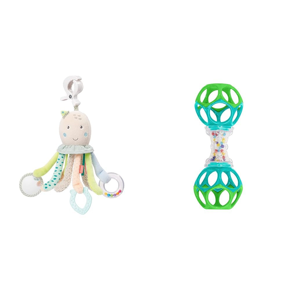 Fehn Octopus Activity Toy - Baby Motor Skill Leksak för barnvagnar och ljusa starter, Oball, Rattle Toy med gripbollar för promenader, Interactive Baby Toy Bebe Toys Naty Shop Octopus Toy Pack