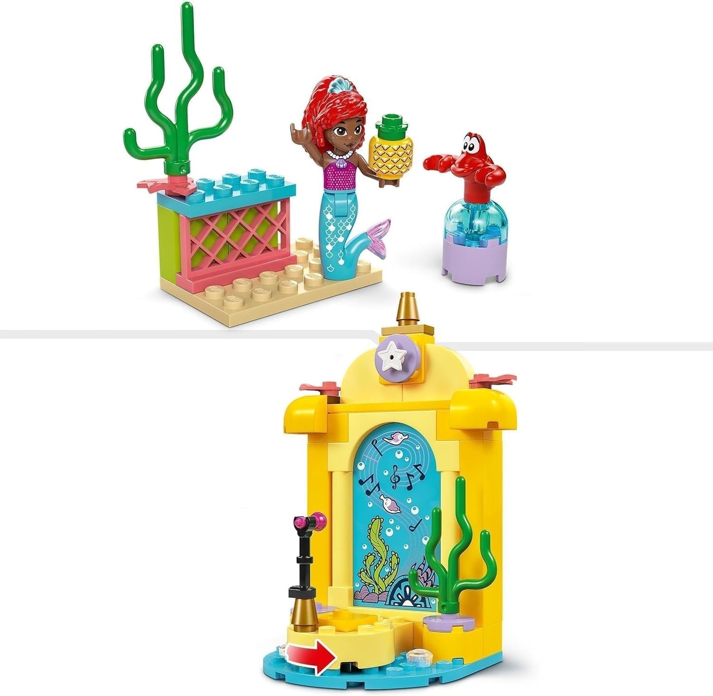 LEGO Ç€ Disney Princess Arielle's Musical Scen Byggleksak för barn med 2 figurer, presentidé för flickor och pojkar från 4 år och TV-seriefans, Barnleksak 43235 Byggset Beuche den LEGO-Store