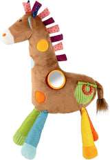 SIGIKID 42863 Giraffe XXL babyleksak, PlayQ pedagogisk leksak, plyschleksak med tandring, skallra, spegel, pipande, för spädbarn och barn från 3 månader, Flerfärgad/giraff 72 cm leksaker Bebe Naty Shop