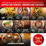 Tefal Dual Easy Fry Hot Air Fryer med två kammare, 5,2/3,1 liters kapacitet, två oberoende lådor, 7 program Hushållsapparater Naty Shop