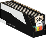 Våtfoder för katter Sheba Selection i portionspåsar med kyckling och nötkött i sås 28x85g