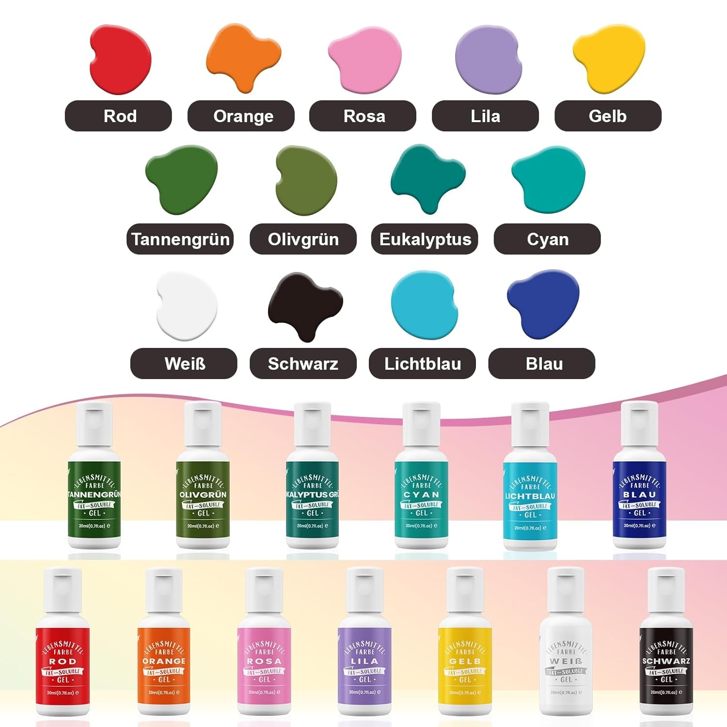Blandning av oljor, oljebaserad rosa matfärg, högkoncentrerad, för choklad, fondant, kakor, kakbakning, macarons, DIY-tårtdekorering, degpålägg - 20 ml