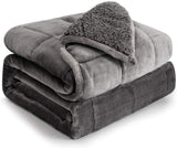 Bomullsblå tyngdfilt 6,8 kg Queen size flanell Shaggy Sherpa tyngdfilt för vuxna.