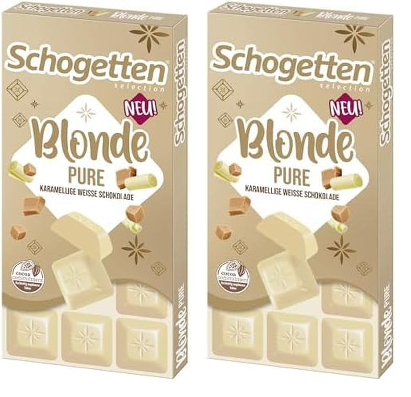 Schogetten Blonde Pure I vit choklad med kola I 100 g I individuellt portionerade (förpackning om 2)