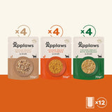 Applaws Premium naturligt vått kattfoder, urval av kyckling i soppa 70 g portionspåsar (12x70 g)