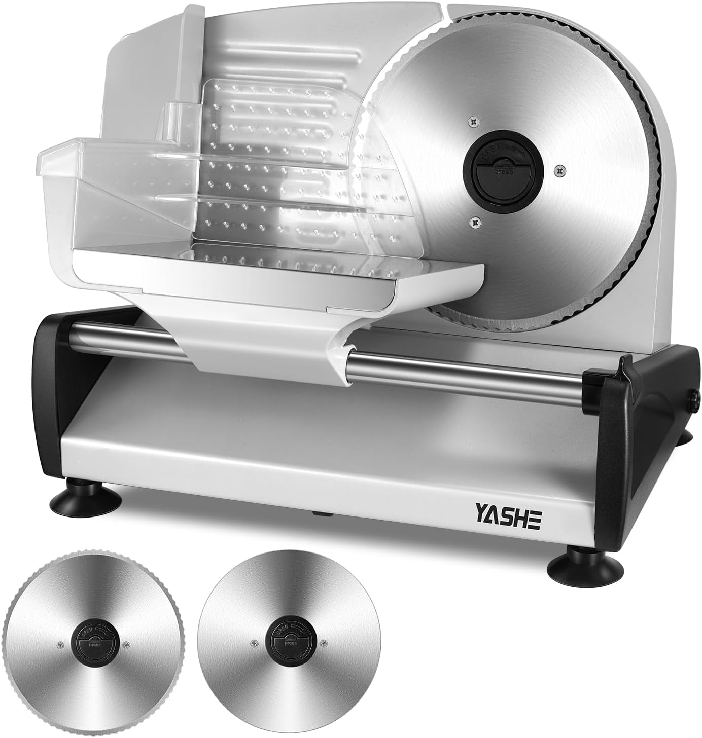 YASHE SL-518, brödskärare, 2 avtagbara blad, justerbar tjocklek 0 - 15 mm Strimlare och skärmaskiner Naty Shop Standardtitel