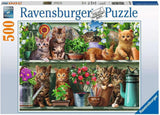 Ravensburger Puzzle 12000205 - Katzen Im Regal - 500-bitars pussel för vuxna och barn över 10, djurpussel med kattmotiv Puzzle Naty Shop Classic