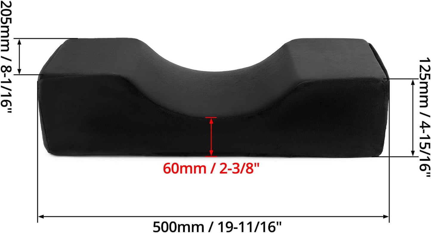 QWORK® Ögonfransskudde, U-formad skönhetssminkkudde, Ergonomisk ögonfranskudde för förlängning, Memory Foam Ögonfranskudde för skönhetssalong hemmabruk (svart) Cervikala ortopediska kuddar Naty Shop