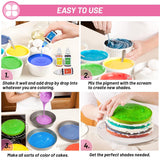 Matfärgning 8x10 ml - Högkoncentrerad flytande matfärgningssats för bakning, kakor, kakor, frosting, macarons, fondant - Livlig matfärg för gör-det-själv-tvålar, slime, hantverk