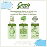Grazie naturligt toalettpapper, Econatural, 56 rullar, fiberpack återvunnet toalettpapper, 100 % ekologiskt, miljövänligt, miljömärkt och FSC-återvunnet, tillverkat i Italien