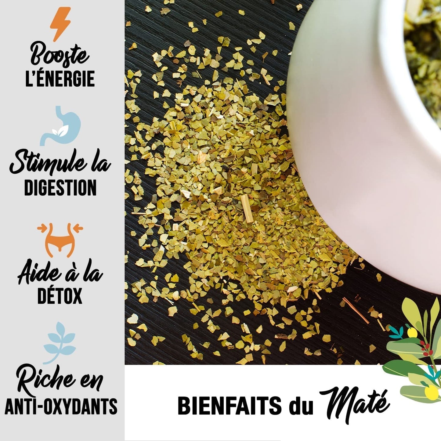 ORIGEENS BIO YERBA MATE MED MYNTA OCH CITRON 200 G - Friskhet I Orostad Bio Yerba Mate, blad, utan stjälkar och damm