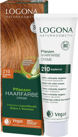 LOGONA Natural Cosmetics Plant Hårfärg Kräm 240 Nougat Brun Naturlig Henna Brun Hårfärg Kräm Bruna toner Mörk hårfärg 150ml Naty Shop Hårfärg 210 Kopparröd [Indian Summer]