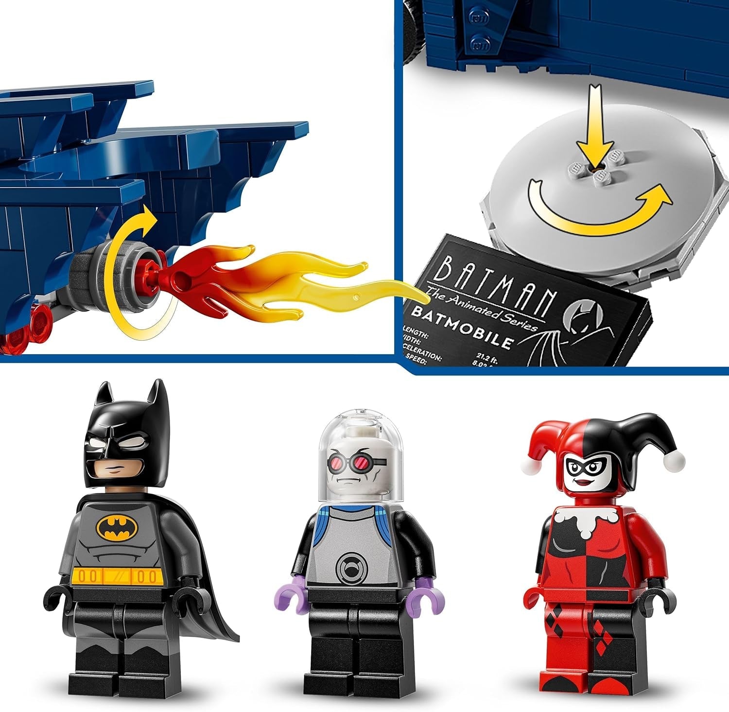 LEGO DC Batman: Batman in the Batmobile vs. Harley Quinn och Mr Freeze tecknad leksaksbil för barn Present för pojkar och flickor 8 år gamla 76274 Byggset Besuche den LEGO-Store