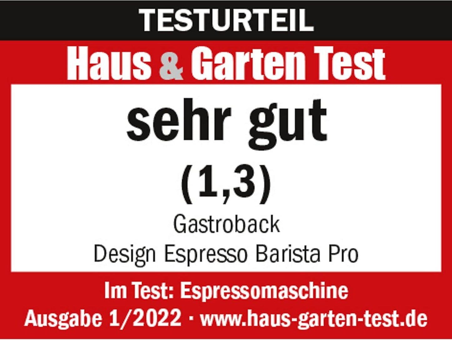 GASTROBACK espressomaskin med kvarn inklusive mjölkkanna, pressare och rostfritt stålportafilter - Barista espressomaskin med mjölkskummare - Espressomaskin med 30 malinställningar