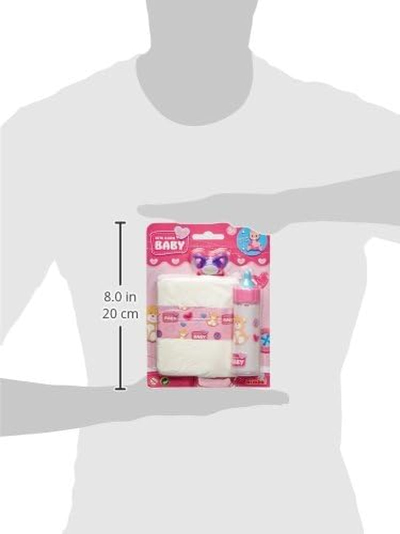 Simba 105562487 - New Born Baby First Amningsset, dummy, blöja och mjölkflaska med försvinnande innehåll, för 38-43 cm dockor Naty Shop Dolls