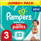 Blöjor Pampers 81657566 Baby-Dry Byxor, vit