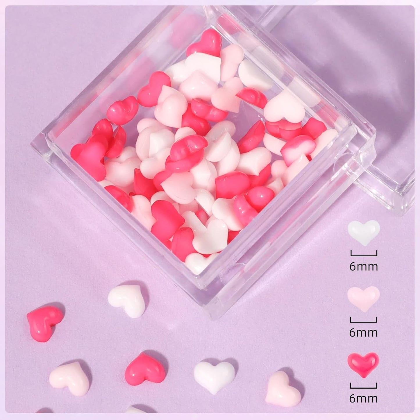 Makartt Rhinestone Adhesive Gel - 15ml UV Nagellim Set med Rosa Nail Charms Heart Circle Nail Smycken och Nageldesign Tillbehör för Hemmanikyr Alla hjärtans dag present