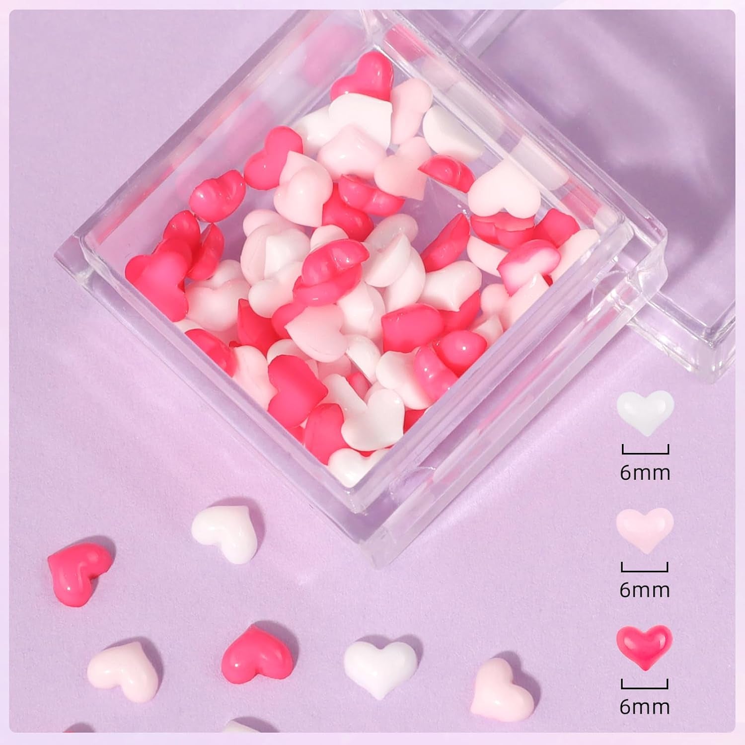 Makartt Rhinestone Adhesive Gel - 15ml UV Nagellim Set med Rosa Nail Charms Heart Circle Nail Smycken och Nageldesign Tillbehör för Hemmanikyr Alla hjärtans dag present