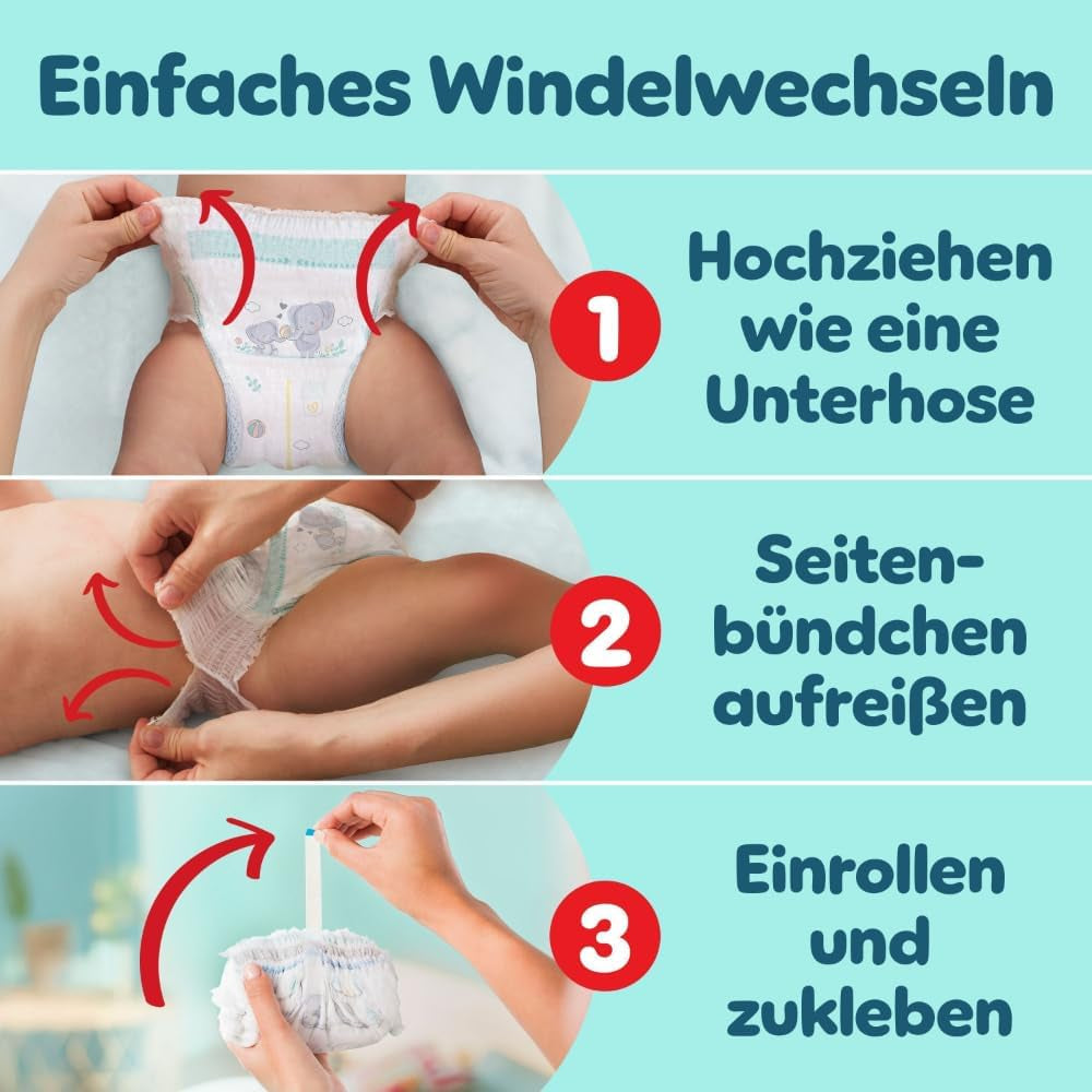 Pampers Premium Protection Pants storlek 5, 144 blöjor, 11kg - 17kg, med 360° justering och mjuka anti-läck muddar för optimal komfort och skydd