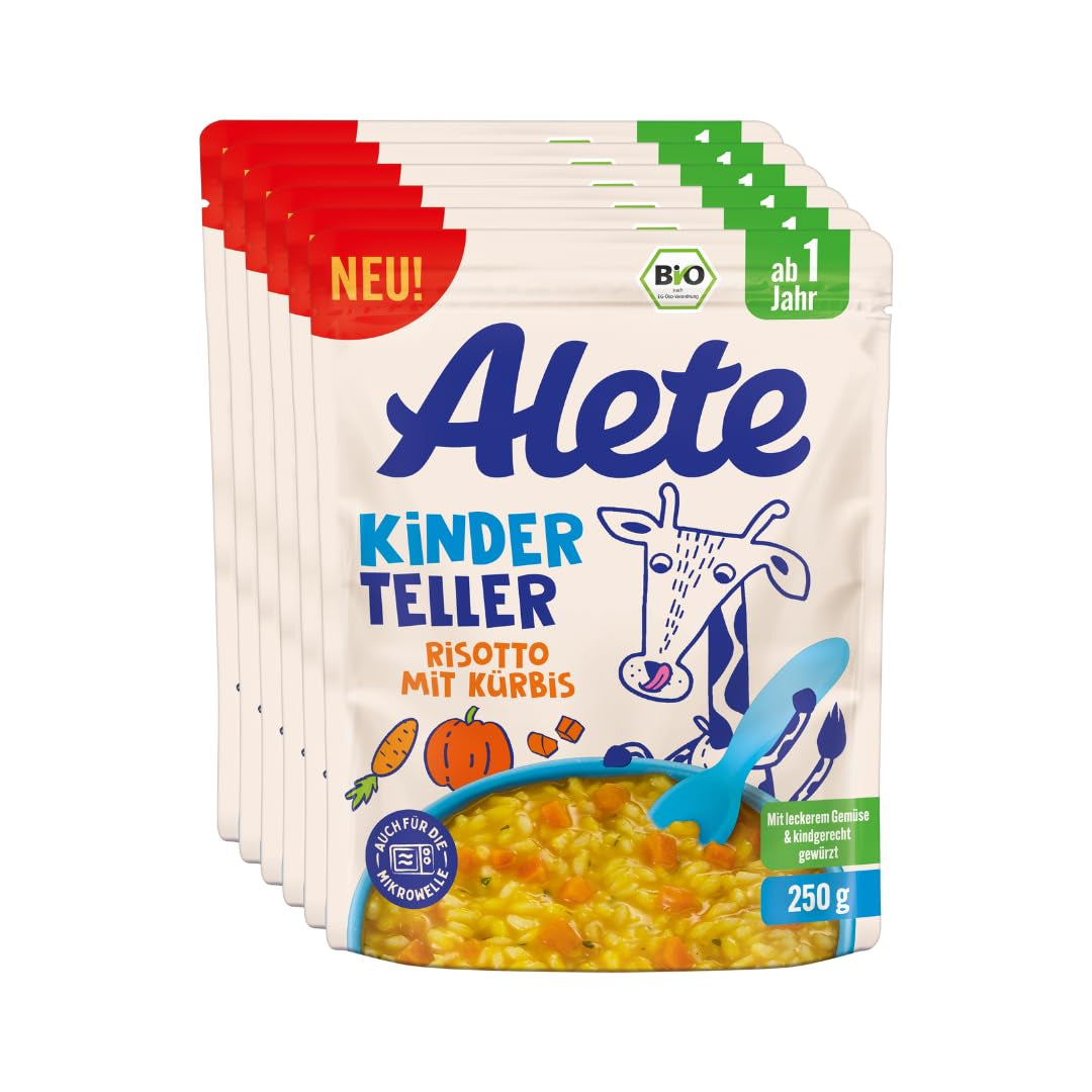Alete Kinderteller Risotto med pumpa, från 1 år, BIO, 250 g (pack med 6)