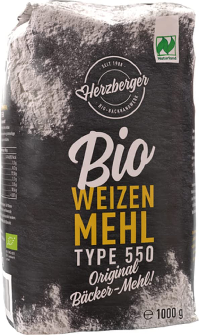 Vetemjöl Herzberger Organic Naturland Typ 550, 1 kg