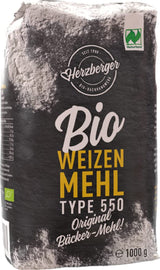 Vetemjöl Herzberger Organic Naturland Typ 550, 1 kg