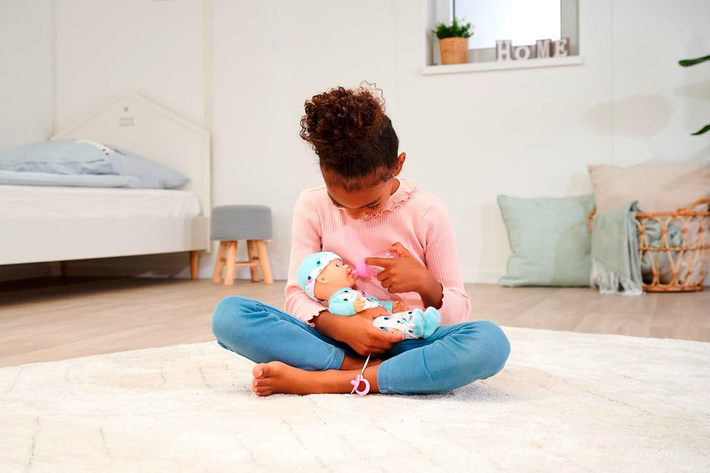 Nyfödd baby liten elefant vinyldocka med matnings- och drickfunktion, flaska och napp, 30 cm, 2 år gamla dockor Naty Shop