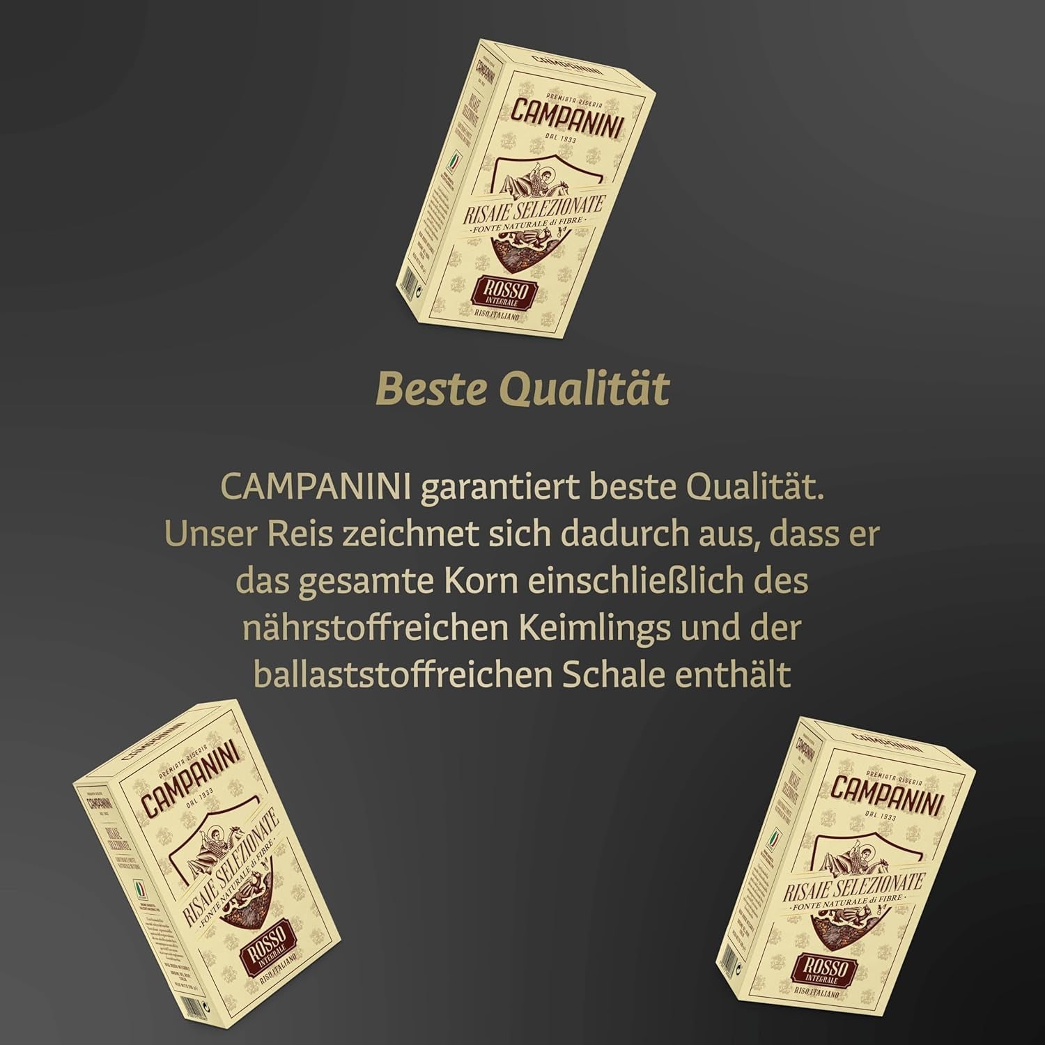 RISO ROSSO INTEGRALE Rött ris med fullkorn RISERA CAMPANINI 500g från Italien