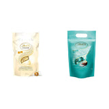 LINDOR vita chokladbollar, 1 kg och LINDOR | 1 kg återförslutningsbar påse | ca. 80 mjölkchokladbollar med myntafyllning | Bulkpaket, pralinpresent, chokladpresent