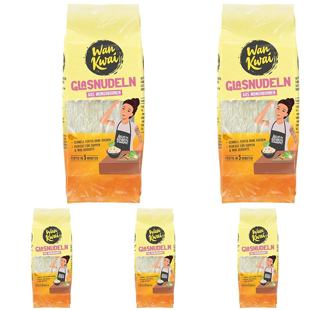Wan Kwai glasnudlar 100 g – asiatisk gourmetvariant! Glutenfri, gjord av mungbönsstärkelse och vatten. Perfekt för soppor, wokrätter och sallader. Delikat konsistens, klar på 5 minuter.