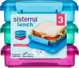 Matlåda smörgås box system | 450 ml | stapelbar och lufttät matlåda med lock | för barn och vuxna | utan BPA | blandade färger | 3 st Matförvaringslådor Naty Shop 3 X 450 Ml