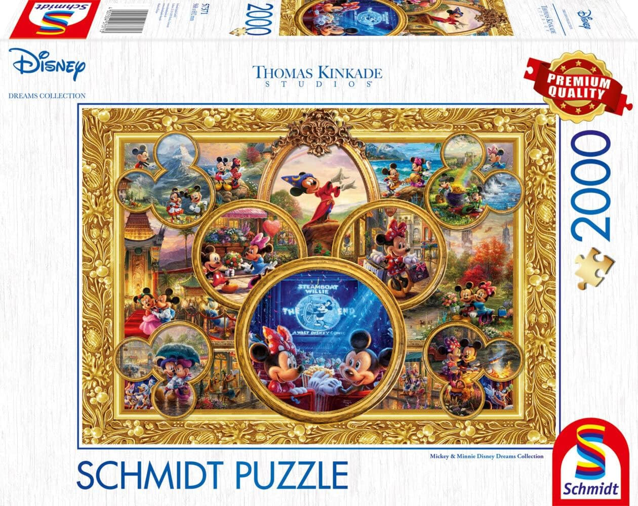 Schmidt Spiele 57371 Thomas Kinkade, Disney, Mickey & Minnie, Dream Collage 2, pussel 2000 bitar Pussel Naty Shop Standardtitel