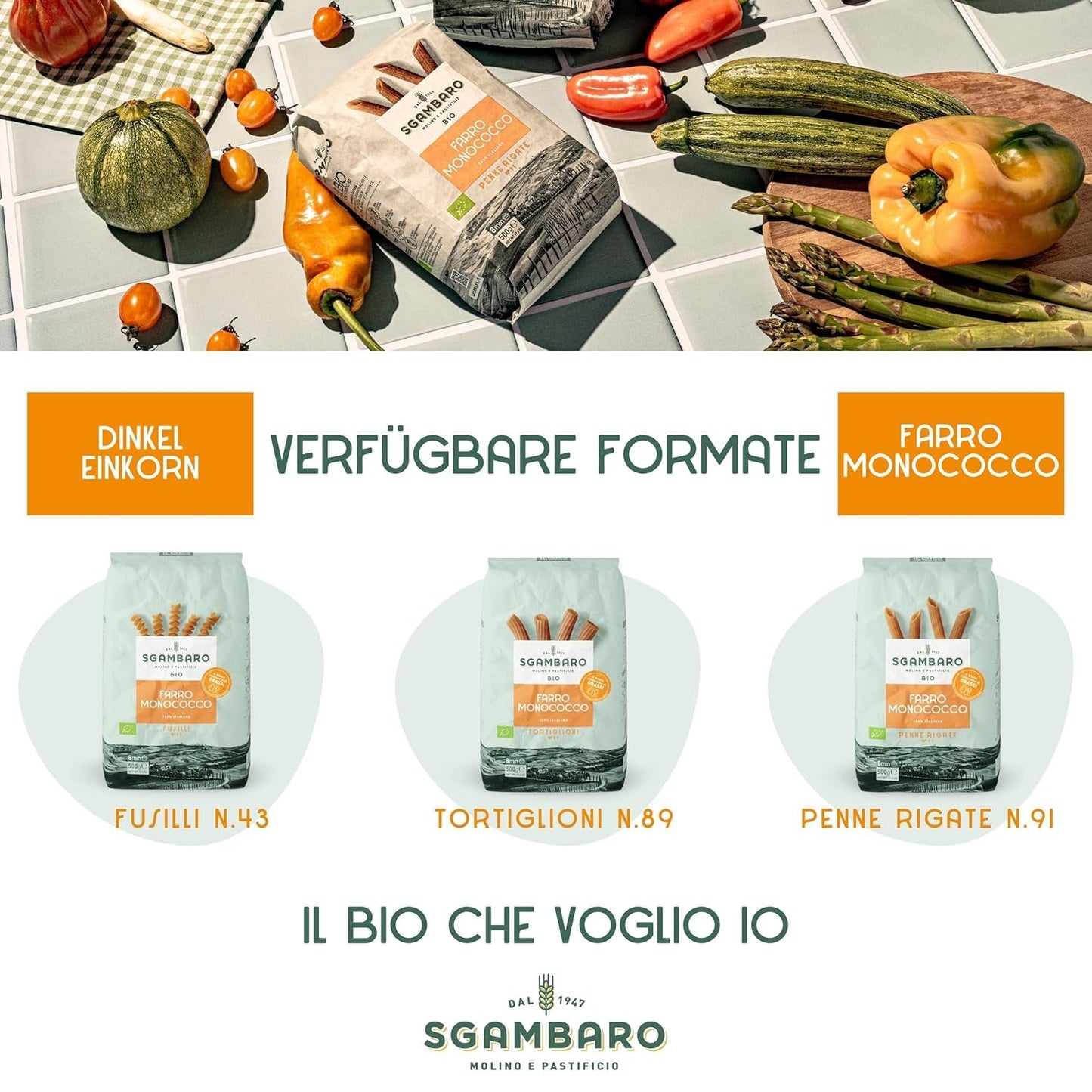 Ekologisk Tortiglioni Pasta nr 89 - 500g Vetepasta med låg fetthalt – Låg fetthalt – Källa till fiber och protein