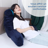 INFANZIA läskudde med armstöd, memory foam, ergonomiskt stöd för soffa och säng, marinblå