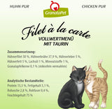 GranataPet Filet à la carte Kyckling PURE, blöt kattmat, spannmålsfria filébitar, kattmat utan tillsatt socker, hög kötthalt, 6 x 85 g