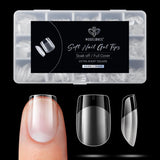 Modelones Nail Tips 510 Pieces - Heltäckande Nail Tips Set, Gel Tips Set, Pre-Polish PMMA Resin Nail Tips, Konstgjorda naglar för lim på Nail Art DIY, Short Squoval