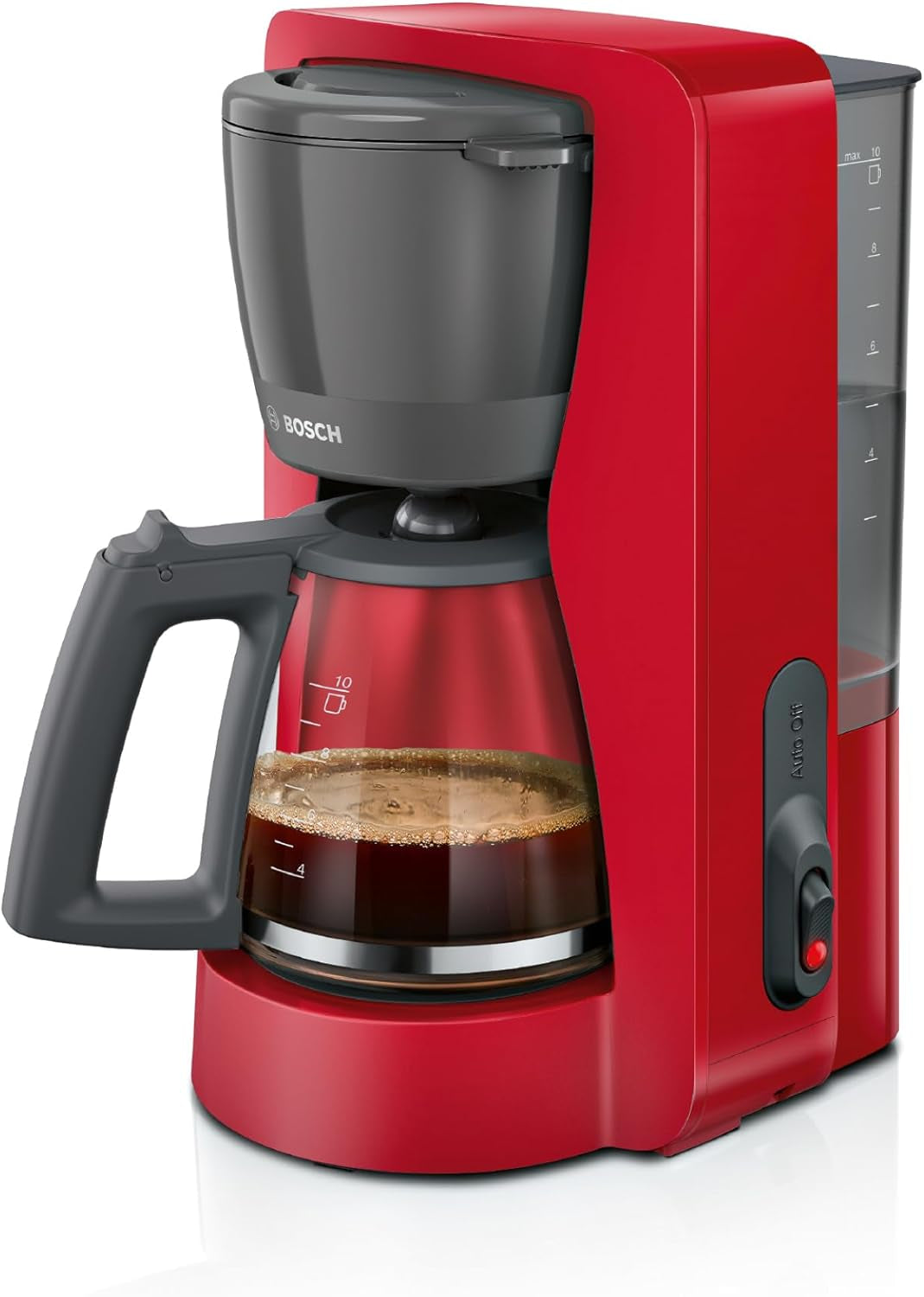 Bosch MyMoment TKA2M113 Filter Espressobryggare, 1,25L glaskaraff, 10-15 koppar, 40 minuters varmhållningsfunktion, Antidroppsystem, Roterande filterhållare, Löstagbar vattentank, 1200 Watt, Mattsvart