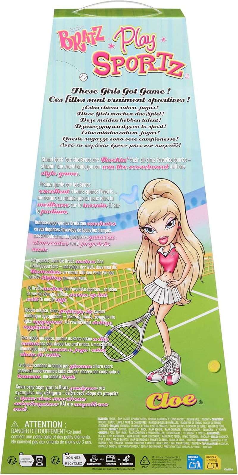 Bratz Play Sportz Cloe (Tennis) – modedocka med tillbehör