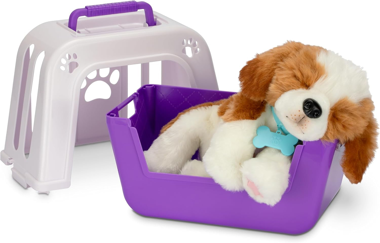 Små levande husdjur My Really Real Puppy – Plåster; Interaktiv valp; över 60 ljud/reaktioner; realistiskt utseende; 1 av 72 varianter; lekset med bärväska; batterier ingår; åldrarna 5+