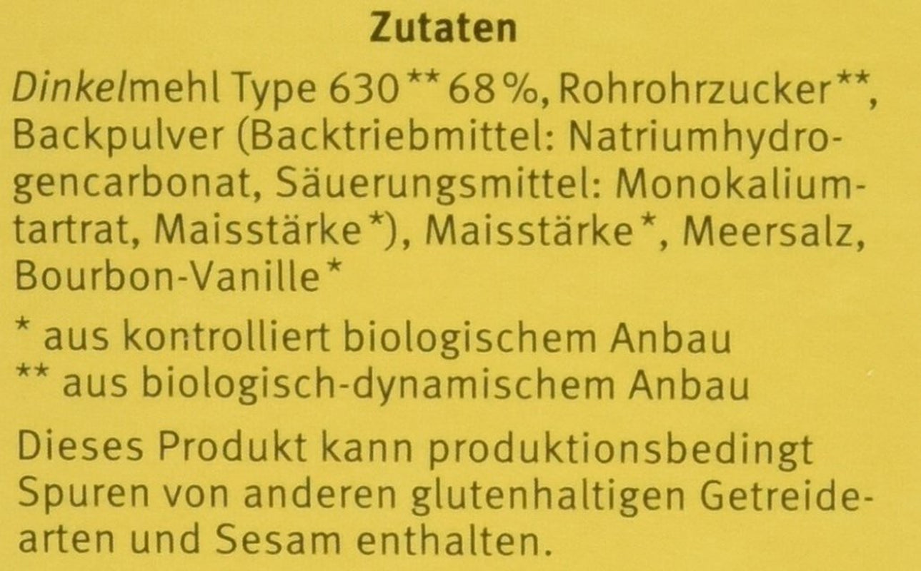 Demeter Bauck Hof Bio Dinkel Wafflen, 200 G Blandning för bakning och matlagning Naty Shop