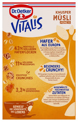 Dr. Oetker Vitalis Crunchy Honeys: Honey Crunchy Müsli för frukost och mellanmål, 5-pack (5 x 600 g)
