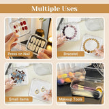 INMORVEN Nail Storage Box Set - 14 genomskinliga spiklådor + 1 stor ask och 60 självhäftande skivor - Idealisk för förvaring av lösnaglar, gelnageltillbehör och nagellack (14 stycken i ett lager)