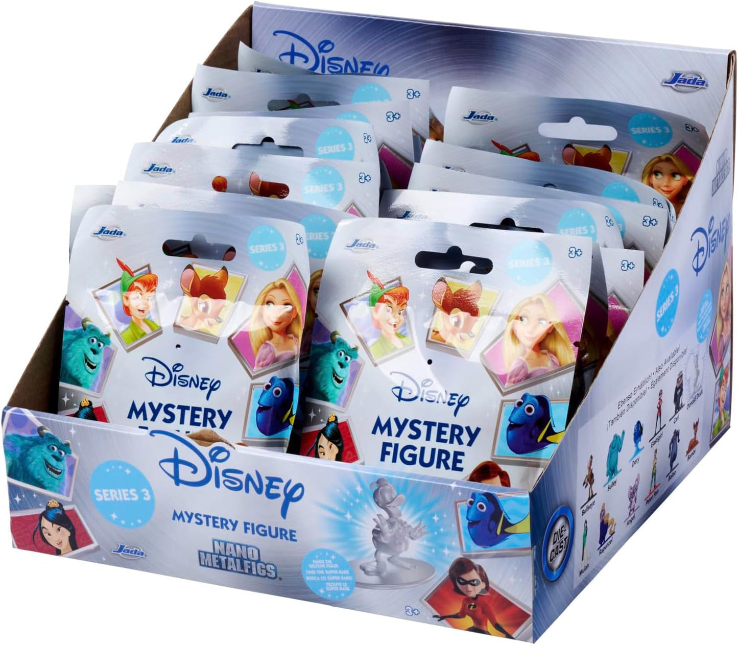 Jada Toys Disney Figur (1X Mystery Figur i Blind Pack) - 1 Surprise Collectible Figur från 12 Disney Figurer, Nano Metal Figur (Ca 4 Cm) För barn och fans från 3 år, Serie 3 Actionfigurer Naty Shop